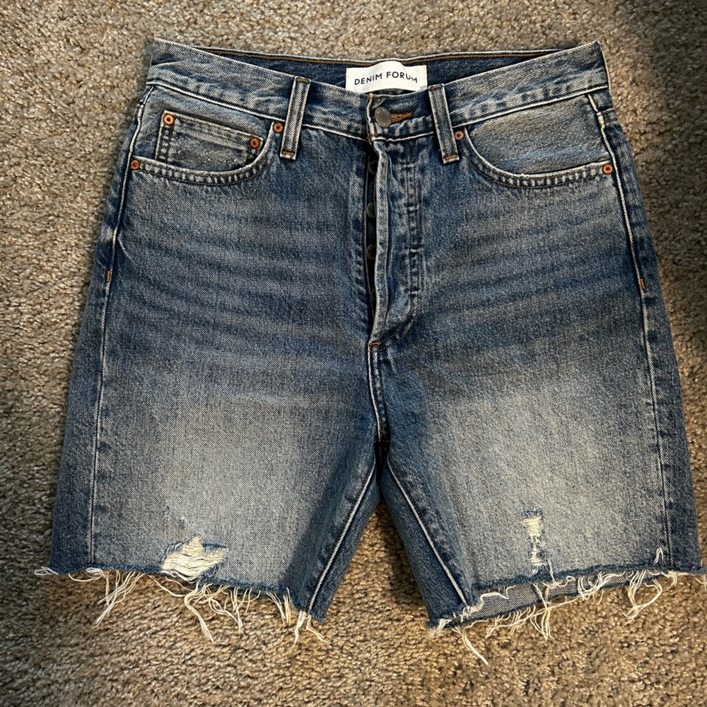 Denim Forum Nina Midi Shorts Size 27